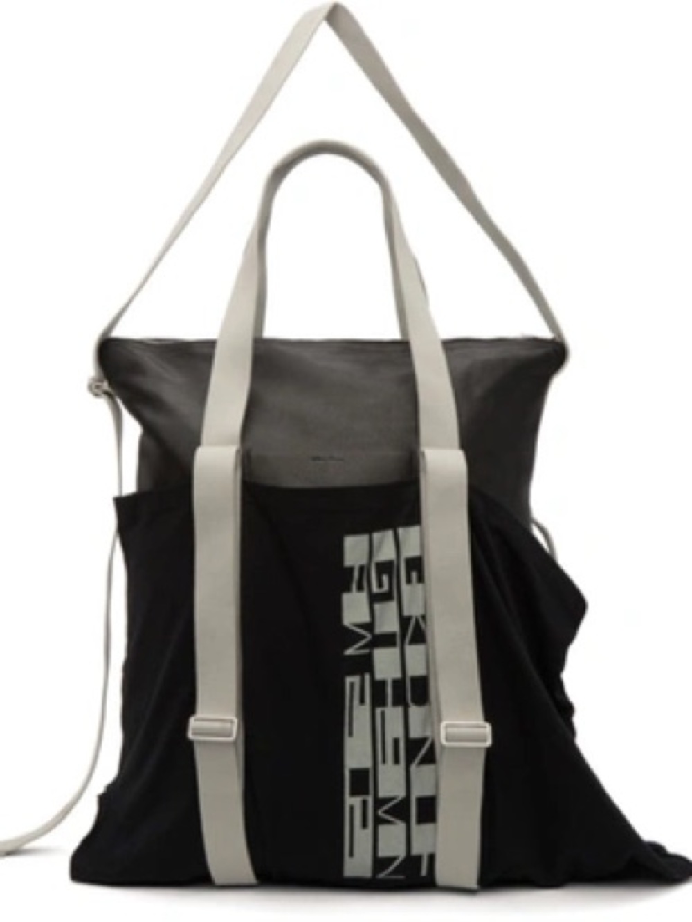 Rick Owens Black and White Logo Toiletry Bag